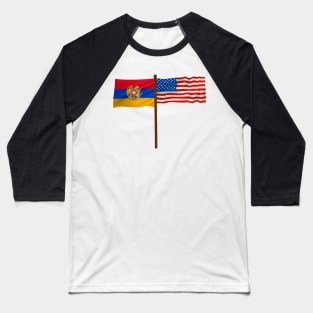 American Armenian Flag Baseball T-Shirt